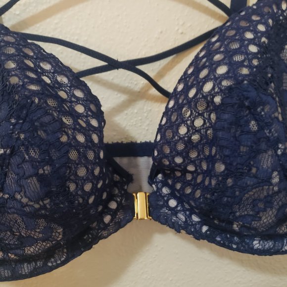 NWT Victoria's Secret Dream Angels Unlined Demi 34C - Navy - Picture 5 of 6